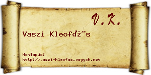 Vaszi Kleofás névjegykártya